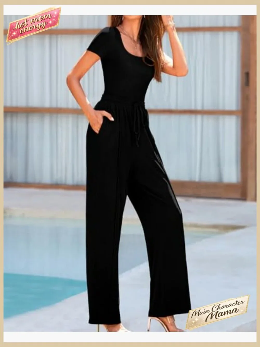 Ribbed Knit Bodysuit Set Slim Fit Lounge Wear Square Neck Short Sleeve - Picture 4 of 7